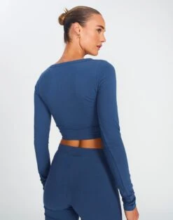 Button Up Cropped Long Sleeve Top -GLASSONS CLOTHING co peony longsleeve moby dick back tc93716cot