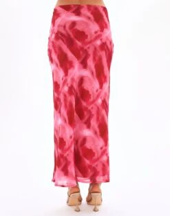Print Maxi Slip Skirt 25 Print Maxi Slip Skirt -GLASSONS CLOTHING co riley low rise maxi skirt carnation skies back sl102757prt