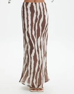 Print Maxi Slip Skirt 28 Print Maxi Slip Skirt -GLASSONS CLOTHING co riley mr maxi skirt umber zebra full sl102757prt