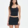 Form Fit Tank Top -GLASSONS CLOTHING co simone cross back active tank black front tv129235but