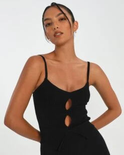 Cut Out Ribbed Knit Top