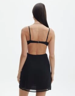 Cupped Cut Out Mini Dress -GLASSONS CLOTHING collie cupped mini dress black back ds107273chi