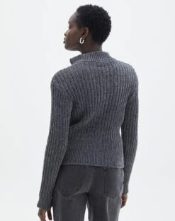 Zip Up Knit Long Sleeve -GLASSONS CLOTHING connor cozy keep your coal back kc123998che