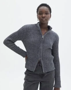 Zip Up Knit Long Sleeve