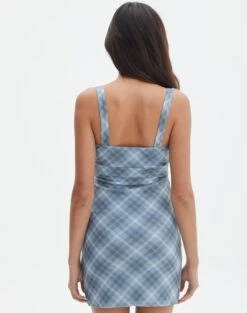 Printed Mini Mesh Dress -GLASSONS CLOTHING delica mini mesh bubble check back ds128708rchk
