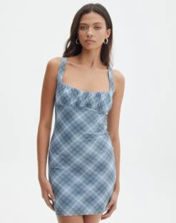 Print Cowl Neck Maxi Dress -GLASSONS CLOTHING delica mini mesh bubble check front ds128708rchk 4