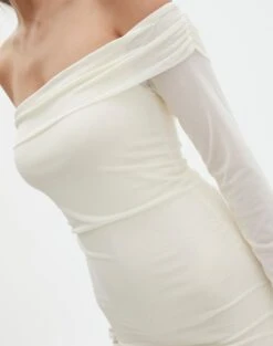 Off The Shoulder Mini Dress -GLASSONS CLOTHING dinka off shoulder mini bad to the bone detail ds138653msh