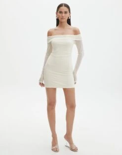 Off The Shoulder Mini Dress -GLASSONS CLOTHING dinka off shoulder mini bad to the bone full ds138653msh
