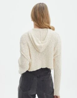 Zip Up Knit Cropped Hoodie -GLASSONS CLOTHING dionne cropped hoodie shell phone back kc125923cot