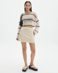 Oversized Quarter Zip Knit Jumper 40 Oversized Quarter Zip Knit Jumper -GLASSONS CLOTHING ella knit mini skirt head in the sand front ss120336knt