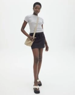 Triple Buckle Mini Skirt -GLASSONS CLOTHING emma cargo mini skirt black front ss123451cot 11