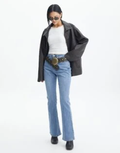 Luxe Lounge Modal Long Sleeve Low Back Bodysuit -GLASSONS CLOTHING faro jean riley vintage wash front jd119690dnm