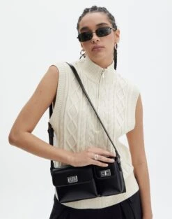 Sheer Ladder Knit Button Up Top -GLASSONS CLOTHING fay cable quater zip bad to the bone front kv123914cot 1