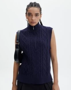 Knit Crew Neck Jumper -GLASSONS CLOTHING fay cable quater zip friday night front kv123914cot 2