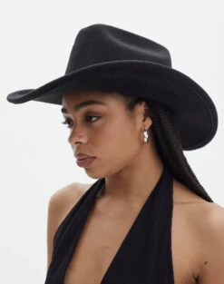 GLASSONS CLOTHING -GLASSONS CLOTHING felt cowboy fedora black full ha139276flt