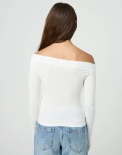 Ruched Off The Shoulder Top -GLASSONS CLOTHING genie ruched off the shoulder top milk back tl124186vis