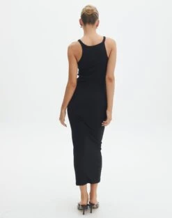 Cotton High Neck Maxi Dress 28 Cotton High Neck Maxi Dress -GLASSONS CLOTHING harriet high neck black back dl120072cot