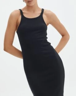 Cotton High Neck Maxi Dress 29 Cotton High Neck Maxi Dress -GLASSONS CLOTHING harriet high neck black imageback dl120072cot