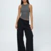 Tailored Cargo Pant -GLASSONS CLOTHING hilda tailored cargo black front pw55574pln