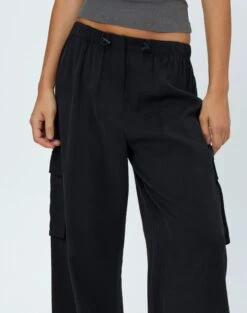Tailored Cargo Pant -GLASSONS CLOTHING hilda tailored cargo black imageback pw55574pln