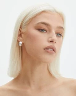 Knit Off The Shoulder Crop Top -GLASSONS CLOTHING homer plated half hoop silver front je144634ear 11