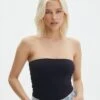 Supersoft Strapless Bodysuit -GLASSONS CLOTHING honey strapless bodysuit black front tb145525pch