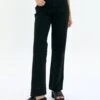 High Rise Straight Leg Jean -GLASSONS CLOTHING huko high rise jean washed black front jd80130rdnm 3