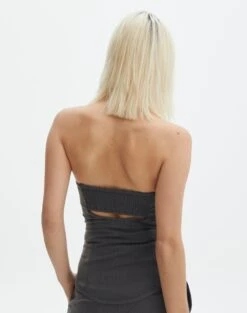 Tailored Strapless Corset Top -GLASSONS CLOTHING iver tailored corset charcoal back bv127594pln