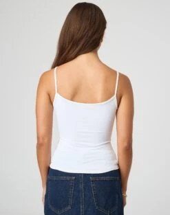 Supersoft Thin Strap Tank -GLASSONS CLOTHING juliet tank top white back tv124298pch