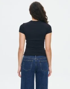 Supersoft Long Line Tee 24 Supersoft Long Line Tee -GLASSONS CLOTHING kimmy t shirt black back ts55072pln