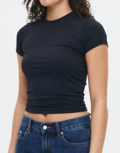 Supersoft Long Line Tee 25 Supersoft Long Line Tee -GLASSONS CLOTHING kimmy t shirt black imageback ts55072pln