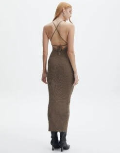 Cross Back Cut Out Knit Maxi Dress -GLASSONS CLOTHING knolly keyhole knit maxi soy marle back kd92768knt