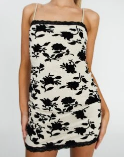 Velour Mesh Lace Trim Mini Dress -GLASSONS CLOTHING layla lace boobtube mini dress sourdough black burnout imageback ds79831lac