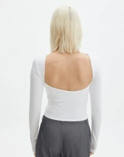 Supersoft Backless Long Sleeve Top -GLASSONS CLOTHING layley longsleeve milk detail tl102955pch