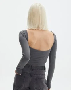 Supersoft Backless Long Sleeve Top -GLASSONS CLOTHING layley longsleeve shadow dancer detail tl102955pch