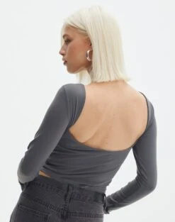 Supersoft Backless Long Sleeve Top
