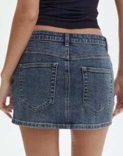 Ringspun Low Rise Denim Skirt 24 Ringspun Low Rise Denim Skirt -GLASSONS CLOTHING leni ringspun mini skirt ronnie ringspun back ss55069spu