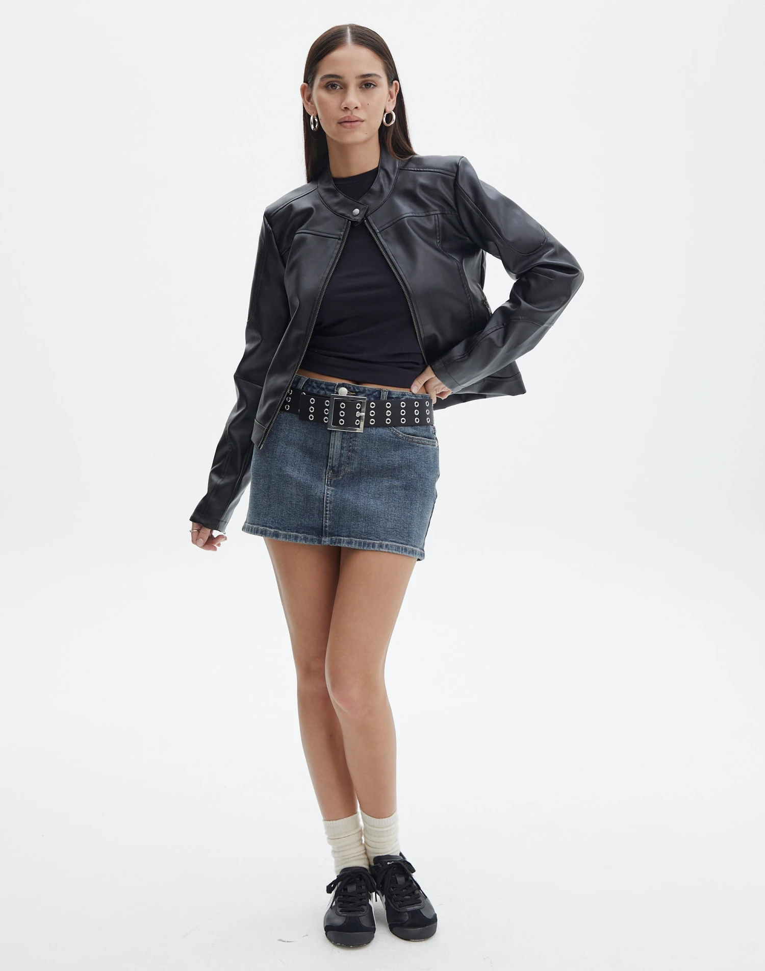 Ringspun Low Rise Denim Skirt