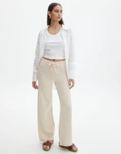 Knit Long Sleeve Cropped Cardigan -GLASSONS CLOTHING lesta loose knit pant shell phone front pw118853knt 1