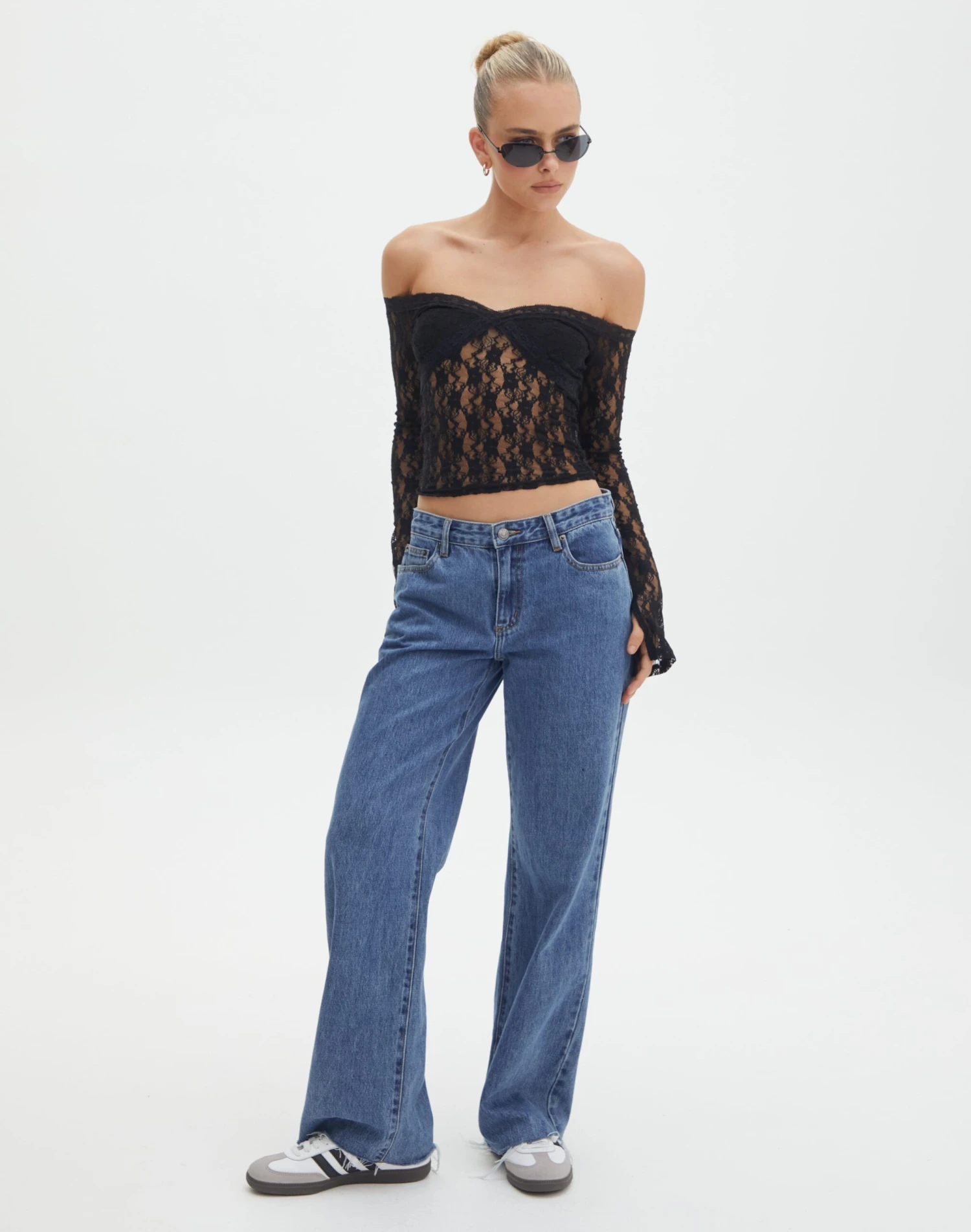 Off Shoulder Lace Long Sleeve Top 4 Off Shoulder Lace Long Sleeve Top - Image 2