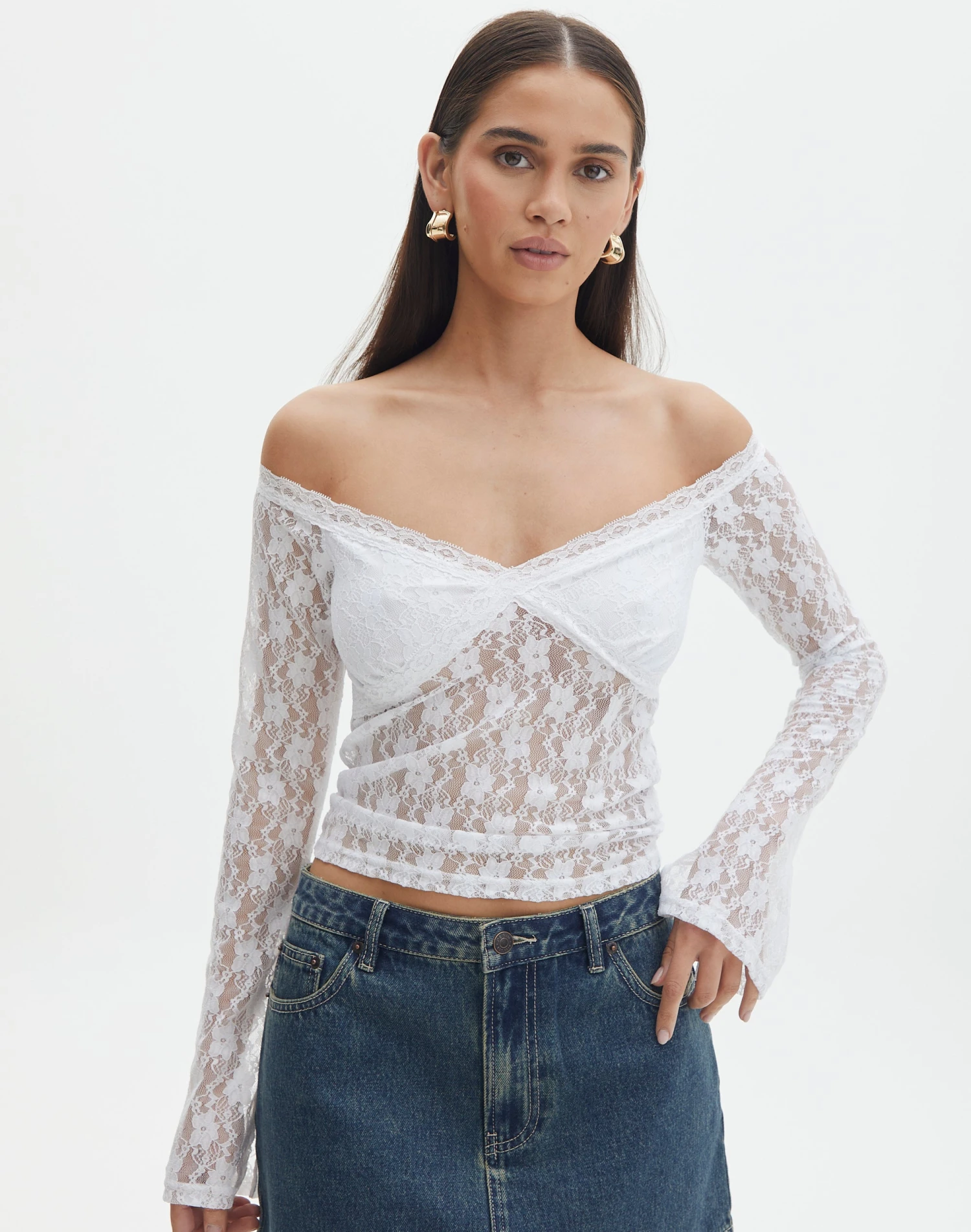Off Shoulder Lace Long Sleeve Top 13 Off Shoulder Lace Long Sleeve Top - Image 11
