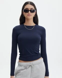 High Rise Super Flare Ponte Pant -GLASSONS CLOTHING limmy slinky longsleeve navy blazer front tl55301pch 1