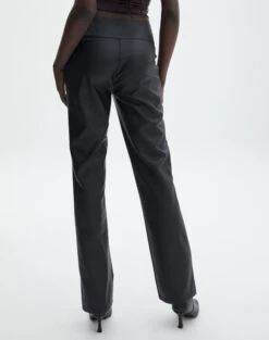 Faux Leather Low Rise Pant -GLASSONS CLOTHING lolo low rise leather pant black back pw83861pu