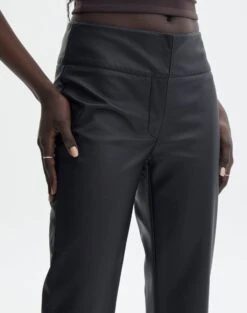 Faux Leather Low Rise Pant -GLASSONS CLOTHING lolo low rise leather pant black imageback pw83861pu