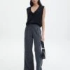 Mid Rise Striped Relaxed Leg Pant -GLASSONS CLOTHING lorence pinstripe pant grey pinstripe front pw69506stp