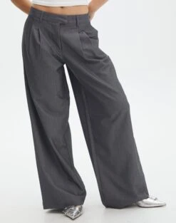 Mid Rise Wide Leg Pant 28 Mid Rise Wide Leg Pant -GLASSONS CLOTHING loretta wide leg pant charcoal marle full pw51730pln