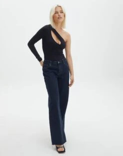 Supersoft One Shoulder Long Sleeve Cut Out Bodysuit 23 Supersoft One Shoulder Long Sleeve Cut Out Bodysuit -GLASSONS CLOTHING lua asymmetric cut out bodysuit black full tb116518pch