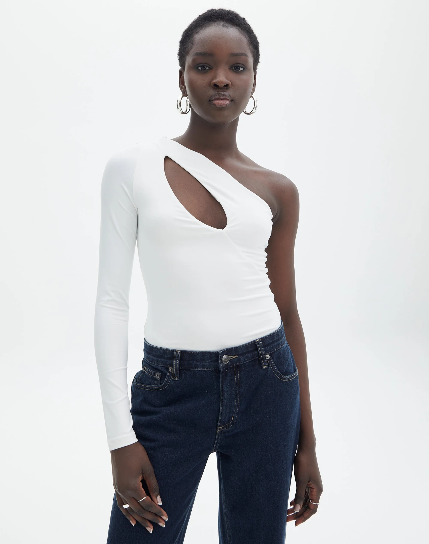 Supersoft One Shoulder Long Sleeve Cut Out Bodysuit 9 Supersoft One Shoulder Long Sleeve Cut Out Bodysuit - Image 7