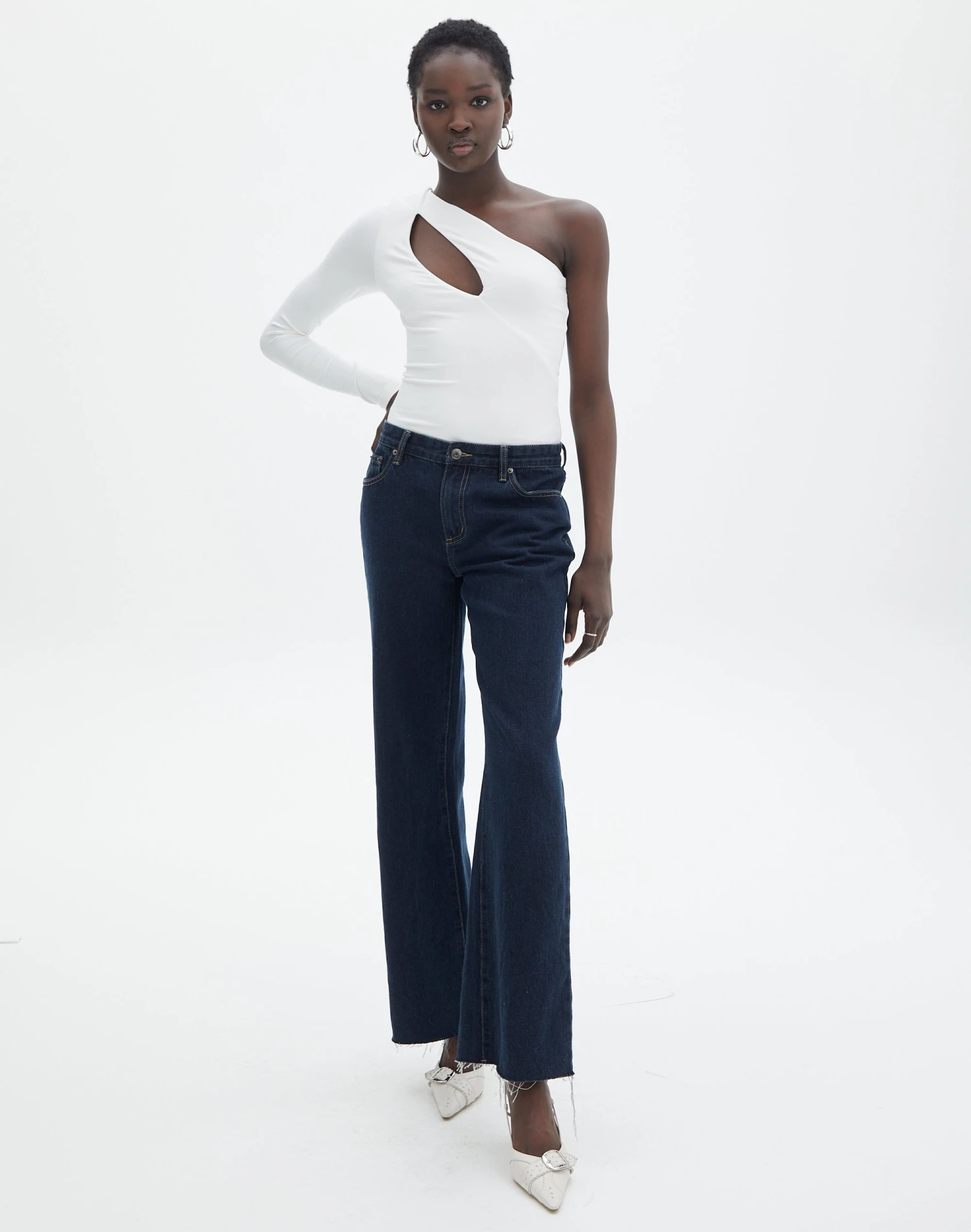 Supersoft One Shoulder Long Sleeve Cut Out Bodysuit 10 Supersoft One Shoulder Long Sleeve Cut Out Bodysuit - Image 8