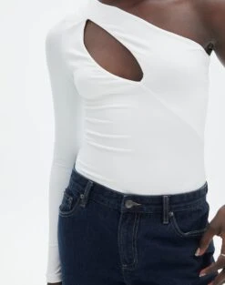 Supersoft One Shoulder Long Sleeve Cut Out Bodysuit 32 Supersoft One Shoulder Long Sleeve Cut Out Bodysuit -GLASSONS CLOTHING lua asymmetric cut out bodysuit milk imageback tb116518pch